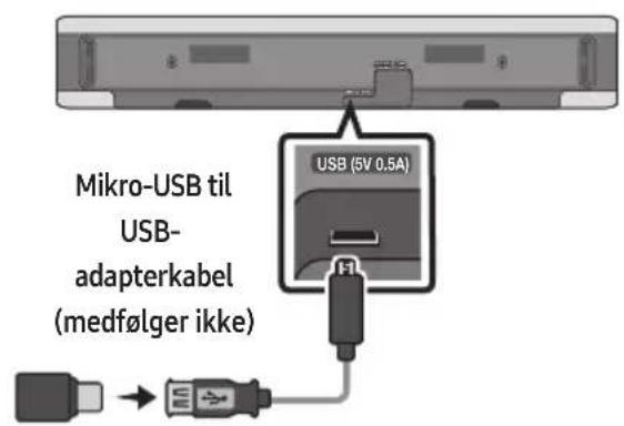 Mikro-USB til USB- adapterkabel (medfølger ikke) USB (5V 0.5A)