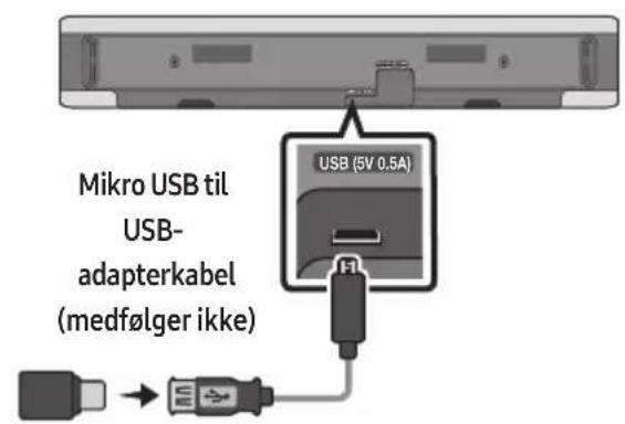 Mikro USB til USB- adapterkabel (medfølger ikke) USB (5V 0.5A)