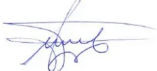 Handwritten signature or scribble on a white background, possibly a signature or autograph