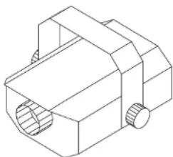 Isometric line drawing of a mechanical component with no text or symbols