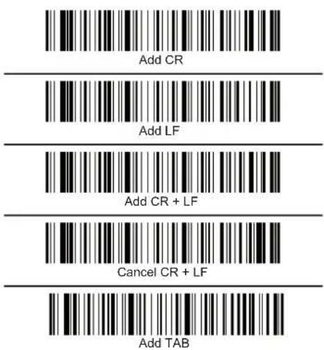 Add CR Add LF Add CR + LF Cancel CR + LF Add TAB