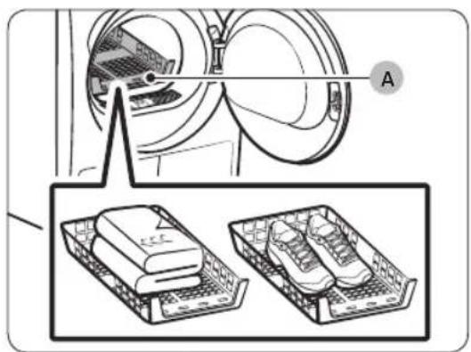 Diagram showing a device with labeled components and two separate views of a bookshelf (no text or symbols present)