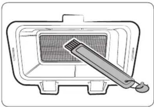 Line drawing of a toothbrush inside a rectangular appliance (no text or symbols)