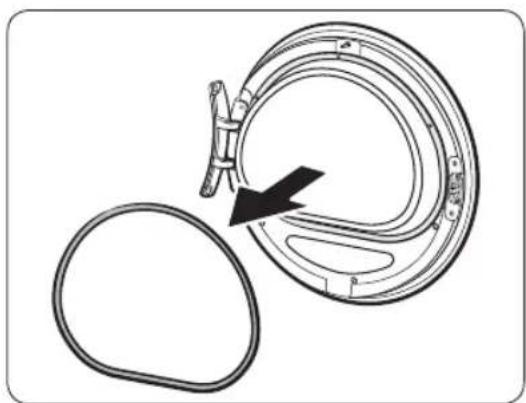 Diagram of a mechanical component with a black arrow indicating rotation or assembly (no text or symbols present)