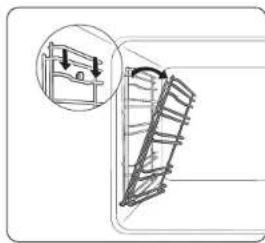 Diagram of a mechanical component with an inset showing a bracket detail (no text or symbols)