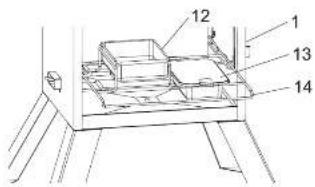 Technical diagram of a mechanical assembly with numbered components