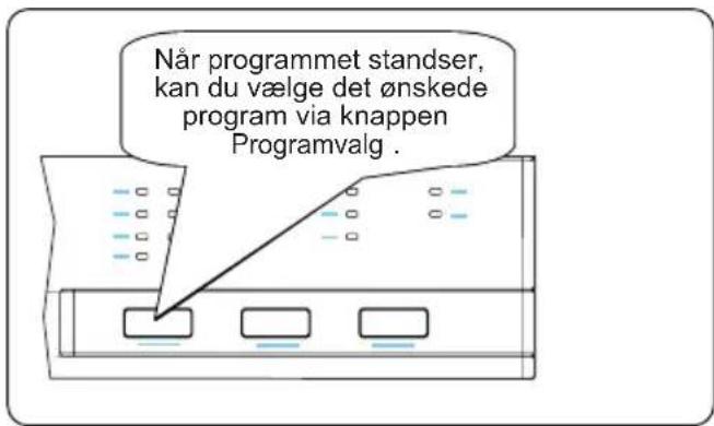 Når programmet standser, kan du vælge det ønskede program via knappen Programvalg.