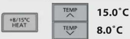 +8/15°C HEAT TEMP 15.0°C TEMP 8.0°C