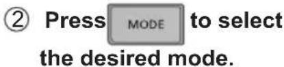 ② Press MODE to select the desired mode.
