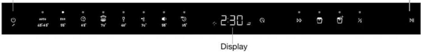 AUTO 45°-65° ECO 55° 45° 70° 40° 70° 55° 35° 2:30 Display