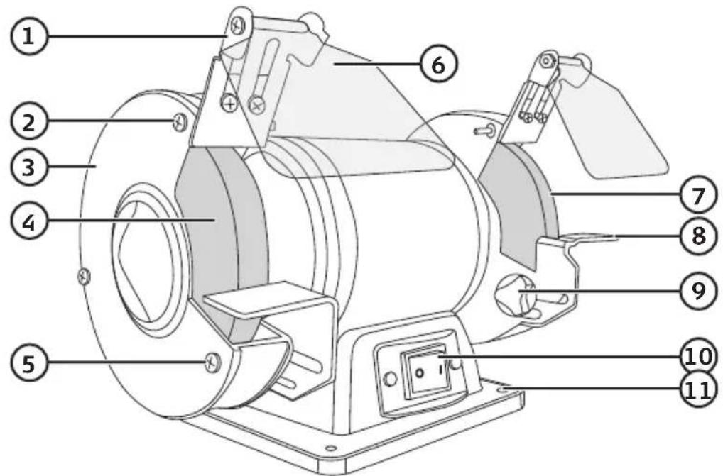 Technical diagram of a mechanical device with numbered parts for identification