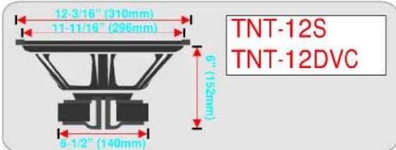 12-3/16" (310mm) 11-11/16" (296mm) 6" 5-1/2" (140mm) TNT-12S TNT-12DVC