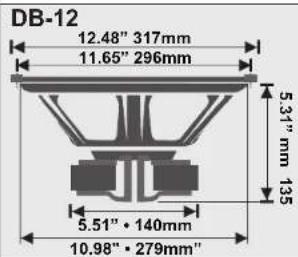 DB-12 12.48" 317mm 11.65" 296mm 5.31" mm 135 5.51" • 140mm 10.98" • 279mm"