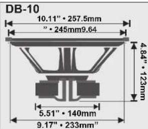 DB-10 10.11" • 257.5mm " • 245mm9.64 4.84" • 123mm 5.51" • 140mm 9.17" • 233mm"