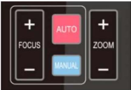 + FOCUS - AUTO + ZOOM - MANUAL