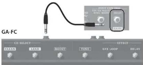 GA-FC CH SELECT CLEAN LEAD BOOST TONE EFFECT EFX LOOP DELAY POINT CONTROL TIP/CH SELECT SING: ROCKET DELAY GA-FC