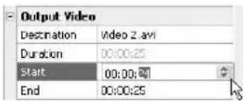 Output Video Destination Video 2.avi Duration 00:00:25 Start 00:00:41 End 00:00:25