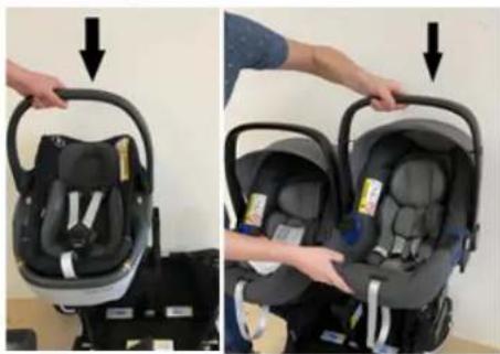 Emmaljunga Carseat Adapter - Click the car seat onto the adapter - 1