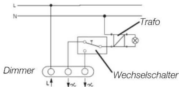 L N Trafo Dimmer L x x Wechselschalter