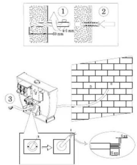 Technical diagram illustrating brick wall construction with labeled components and dimensions