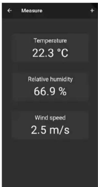 Measure Temperature 22.3 °C Relative humidity 66.9 % Wind speed 2.5 m/s