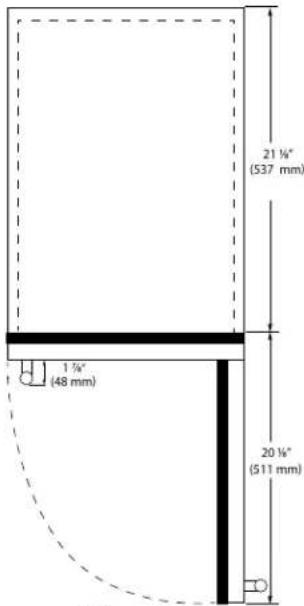 21 ¼" (537 mm) 1 ¼" (48 mm) 20 ¼" (511 mm)