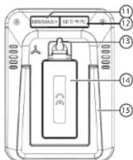 Technical diagram of a battery pack with numbered components and labels