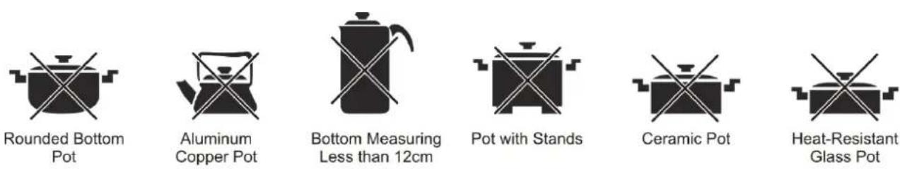 Rounded Bottom Pot Aluminum Copper Pot Bottom Measuring Less than 12cm Pot with Stands Ceramic Pot Heat-Resistant Glass Pot