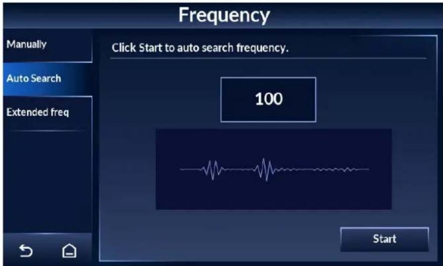 Frequency Click Start to auto search frequency. 100 Start