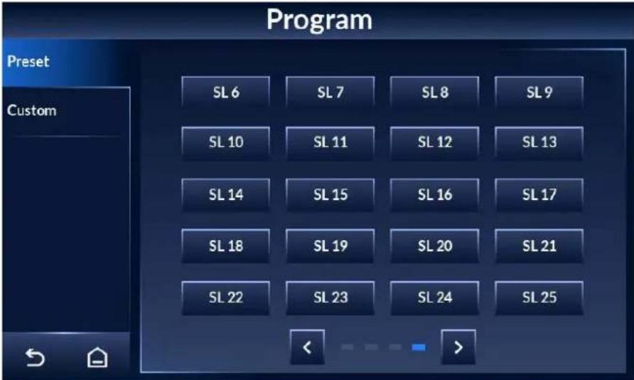 Screenshot of a legacy computer program interface showing custom controls and SL status indicators
