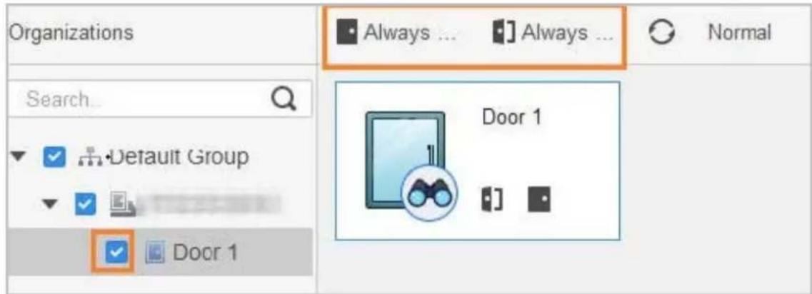 Organizations Search... Default Group Door 1 Always ... Always ... Normal Door 1