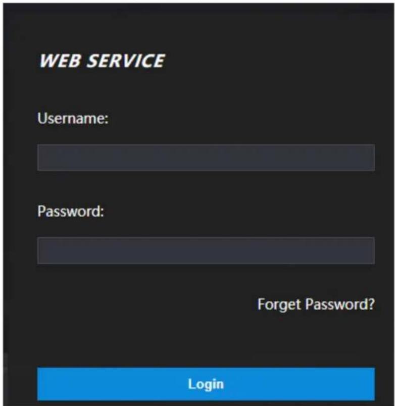 WEB SERVICE Username: Password: Forget Password? Login