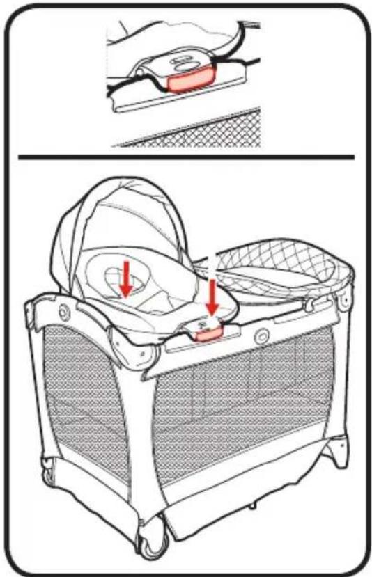 GRACO Pack 'n Play Snuggle Suite LX - To Remove Seat • Para sacar el asiento - 1