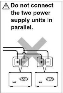 Do not connect the two power supply units in parallel.
