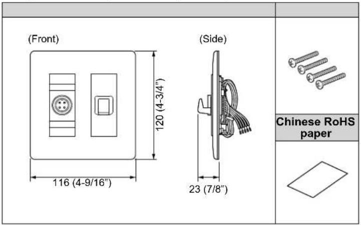 (Front) 120 (4-3/4") 116 (4-9/16") (Side) 23 (7/8") Chinese RoHS paper