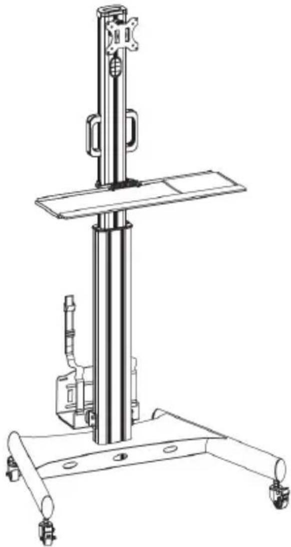 StarTech.com WKSTNCART - Height Adjustable Mobile Workstation - Single Monitor - 1