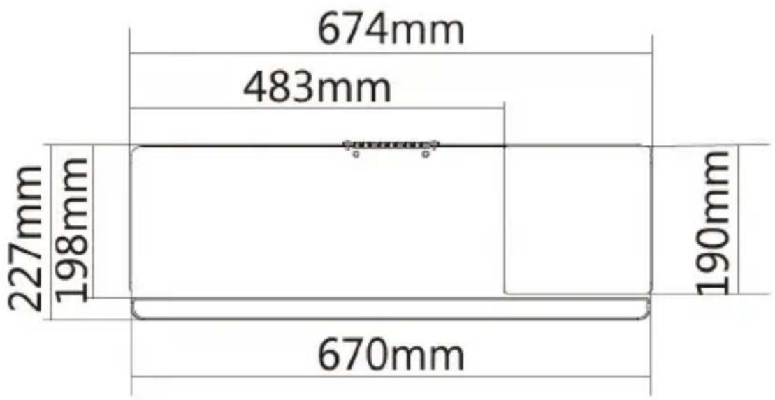 674mm 483mm 227mm 198mm 190mm 670mm