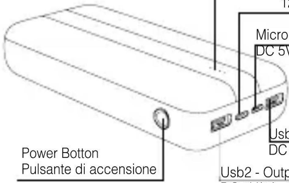 Power Botton Pulsante di accensione Micro DC 5V Usb DC Usb2 - Outp
