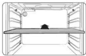 Line drawing of a cabinet interior with shelves, doors, and a coffee table (no text or symbols)