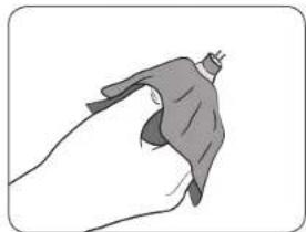 Illustration of a hand holding an object, possibly a tool or device, with no visible text or symbols.