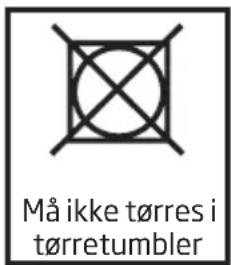 Må ikke tørres i tørretumbler