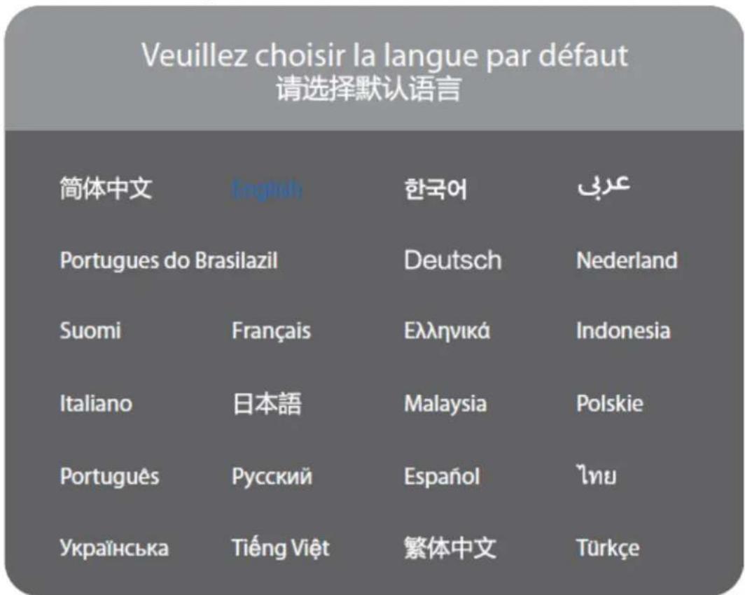 Veuillez choisir la langue par défaut 请选择默认语言 简体中文 Logwin 한국어 عربية Portugues do Brasilazil Deutsch Nederland Suomi Français Ελληνικά Indonesia Italiano 日本語 Malaysia Polskie Português Русский Español ไทย Українська Tiếng Việt 繁体中文 Türkçe