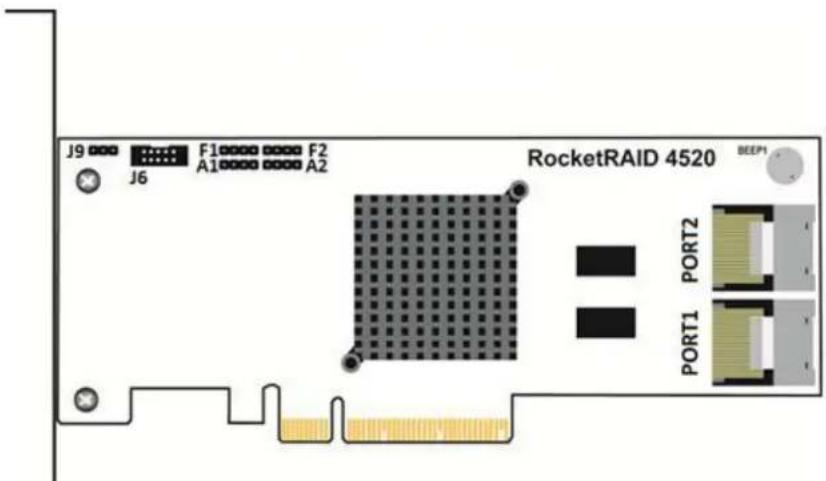 J9 F1 F2 A1 A2 J6 RocketRAID 4520 BEEP1 PORT2 PORT1