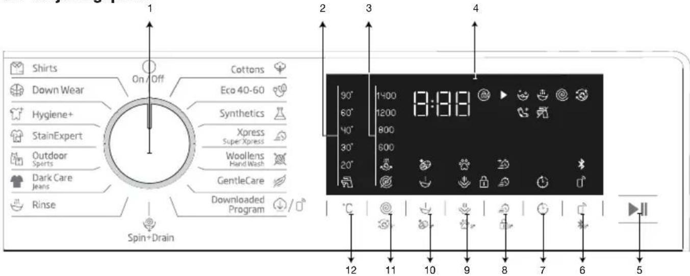 BEKO EWTV7716XS3PT - Betjeningspanel - 1