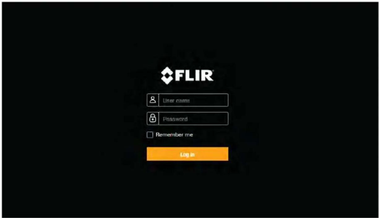 FLIR® User name Password Remember me Log in
