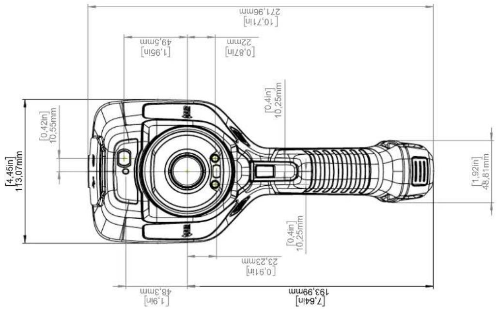 [4,45in] 113,07mm [0,42in] 10,55mm [1,9in] 48,3mm [1,95in] 49,5mm [0,87in] 22mm [10,71in] 271,96mm [0,4in] 10,25mm [0,4in] 10,25mm [7,64in] 193,99mm [1,92in] 48,81mm