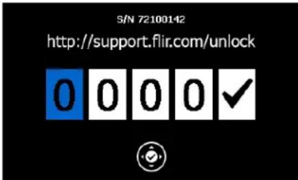 S/N 72100142 http://support.flir.com/unlock 0 0 0 0 ✓