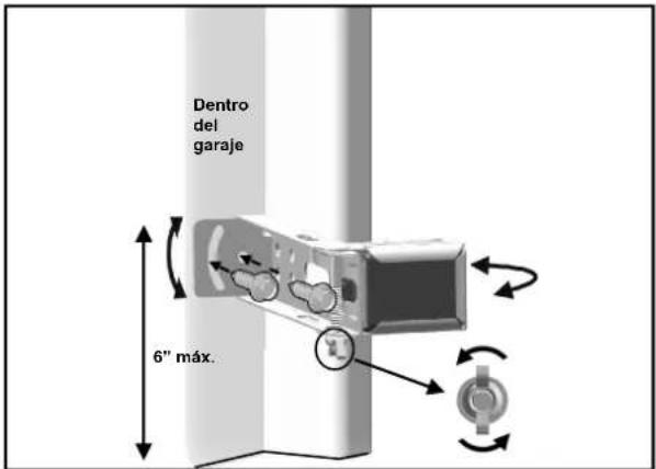 Dentro del garaje 6" máx.