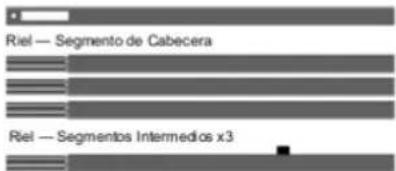 Riel — Segmento de Cabecera Riel — Segmentos Intermedios x3