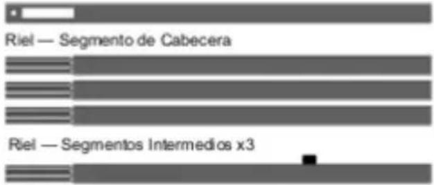 Riel — Segmento de Cabecera Riel — Segmentos Intermedios x3